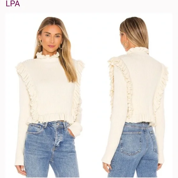 Cream Ruffle Sweater - Picture 3 of 7